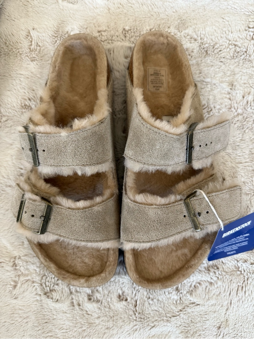 Birkenstock Arizona Shearling – Suede Leather Taupe | No Box